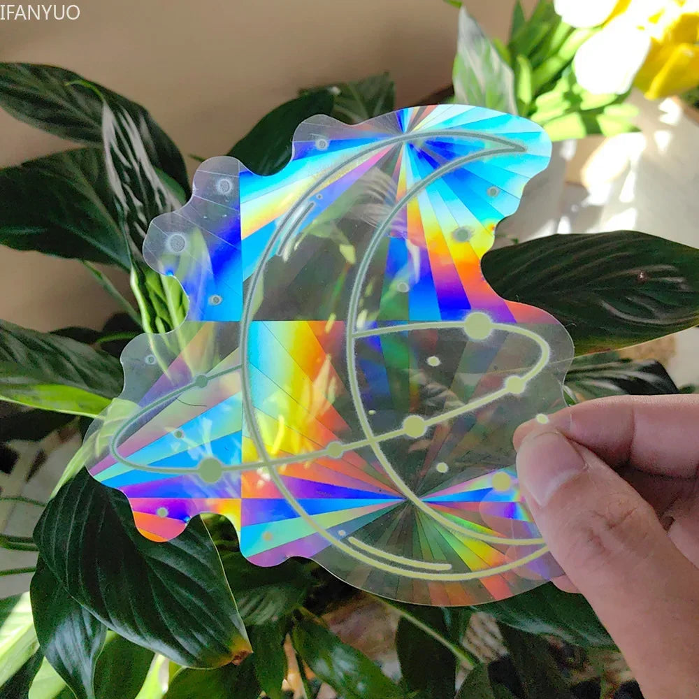 SunGlow Fenstersticker | 3D Regenbogen-Effekt | Selbstklebend & Wiederverwendbar