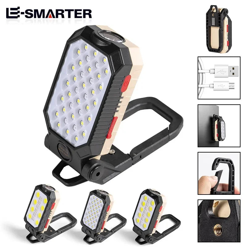 LumiFlex | COB LED Arbeitsleuchte | Akku & Magnetfuß | Kompakt & Vielseitig