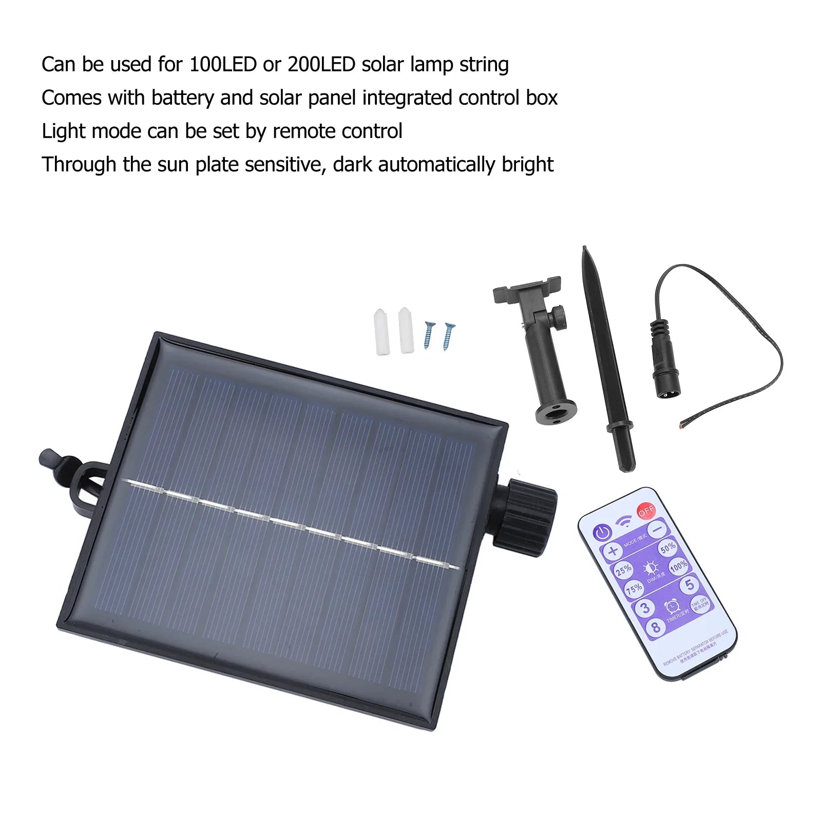 SolarControl | Steuerbox Solar LED | Mit Fernbedienung & Timer | Für Lichterketten Garten