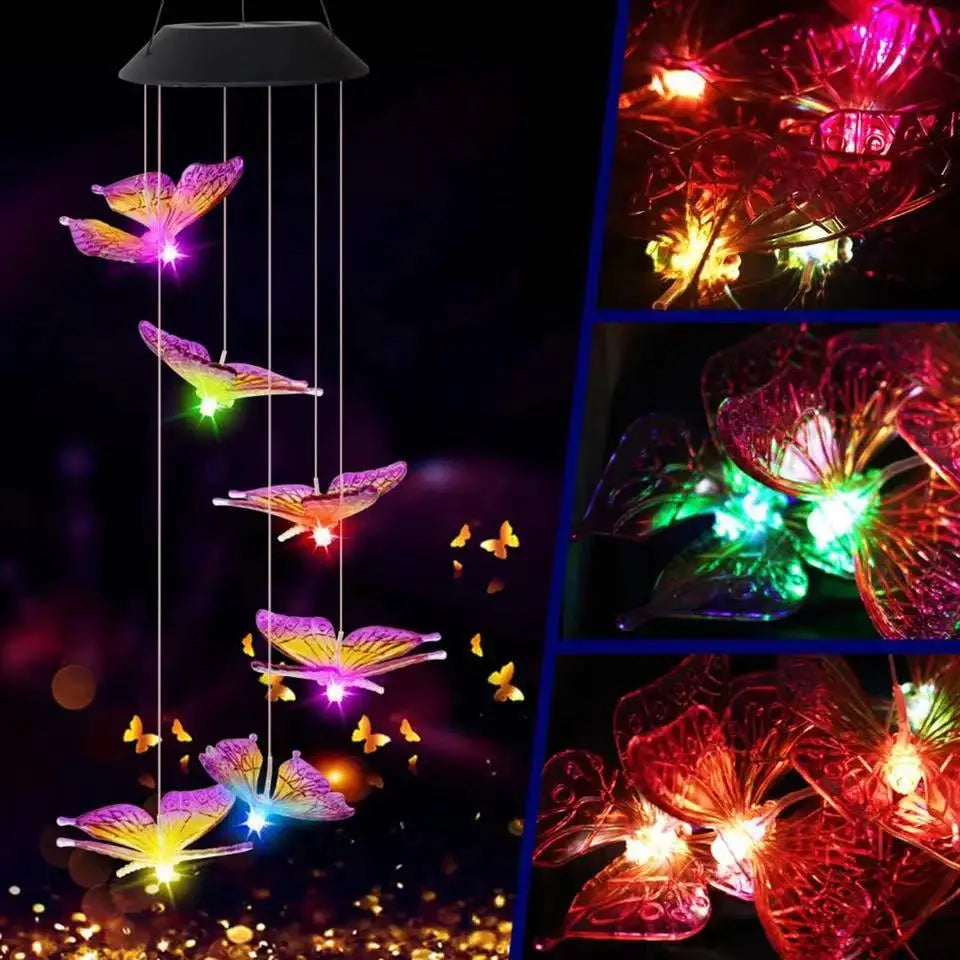 Auraluma | Solar Windspiel | Farbwechselnde LED | Wetterfest Für Außen
