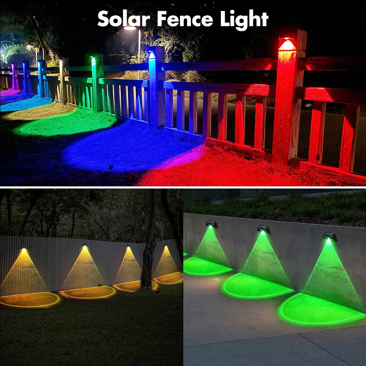 SOLARA Solar Wandleuchte | 8 Farben & 3 Modi | Wetterfest & Solarbetrieben | RGB LED