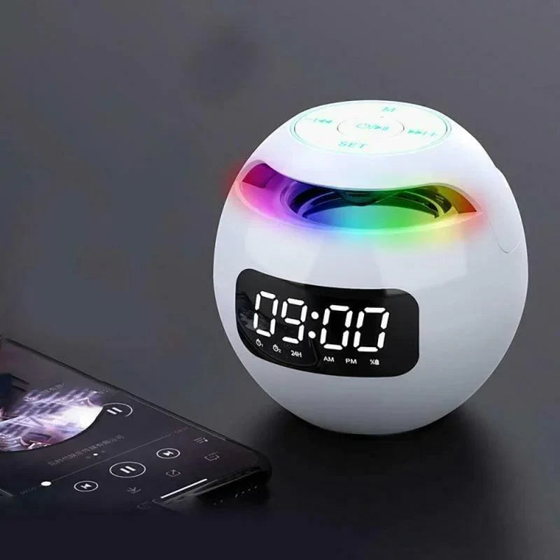 Sphere Lautsprecher Wecker | Bluetooth 5.0 | LED Nachtlicht | 2200 mAh Akkukapazität