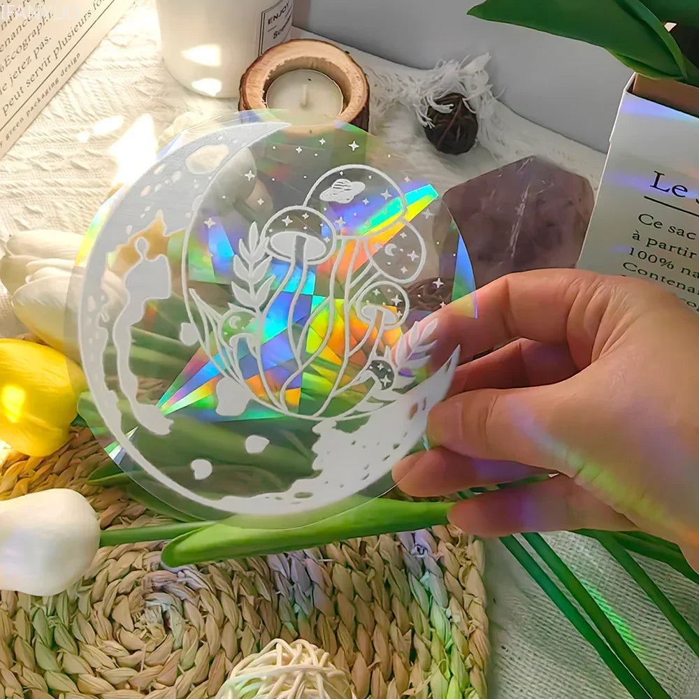SunGlow Fenstersticker | 3D Regenbogen-Effekt | Selbstklebend & Wiederverwendbar