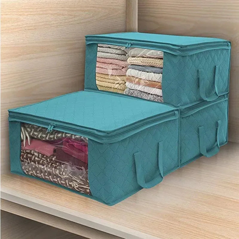 StorifyBox | Faltbare Aufbewahrungsbox mit Sichtfenster | 49×36×21 cm | Für Kleidung, Decken & Spielzeug