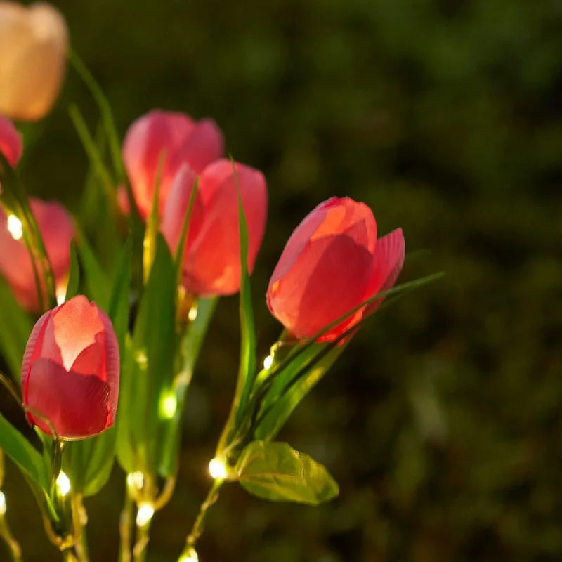 GlowPetal Solartulpe | Dekoleuchte für Garten & Balkon | LED-Licht & Wetterfest | Tulpenform mit Solarpanel