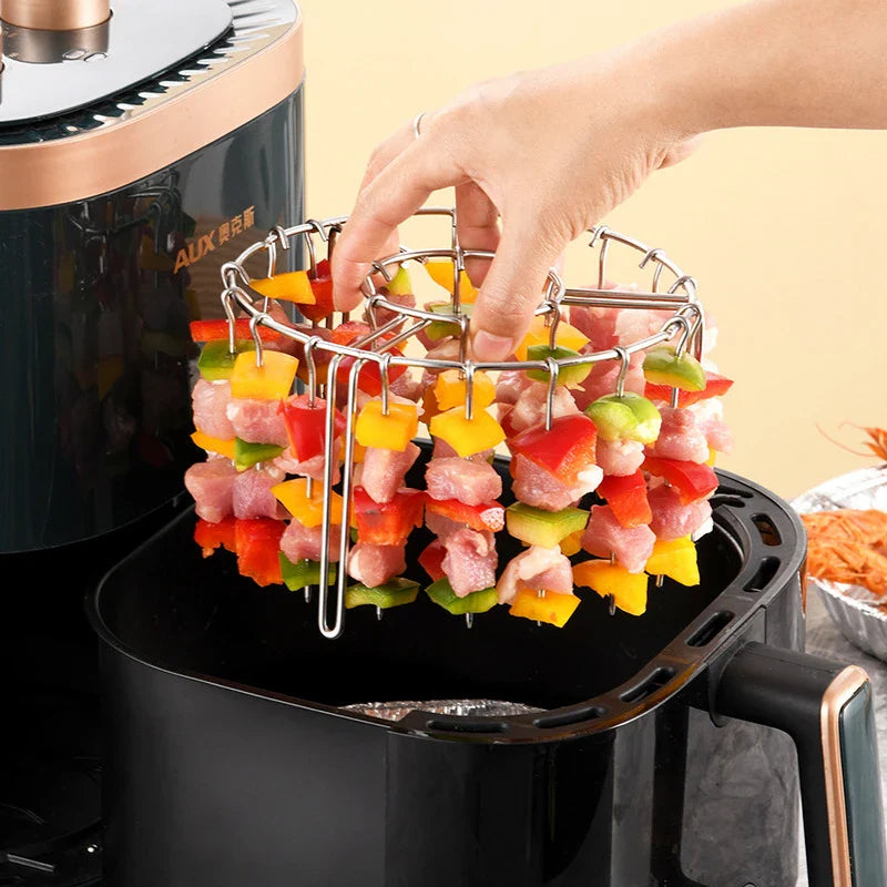Grilloria | Spießhalter | Edelstahl & Platzsparendes Design | Für BBQ, Ofen & Airfryer
