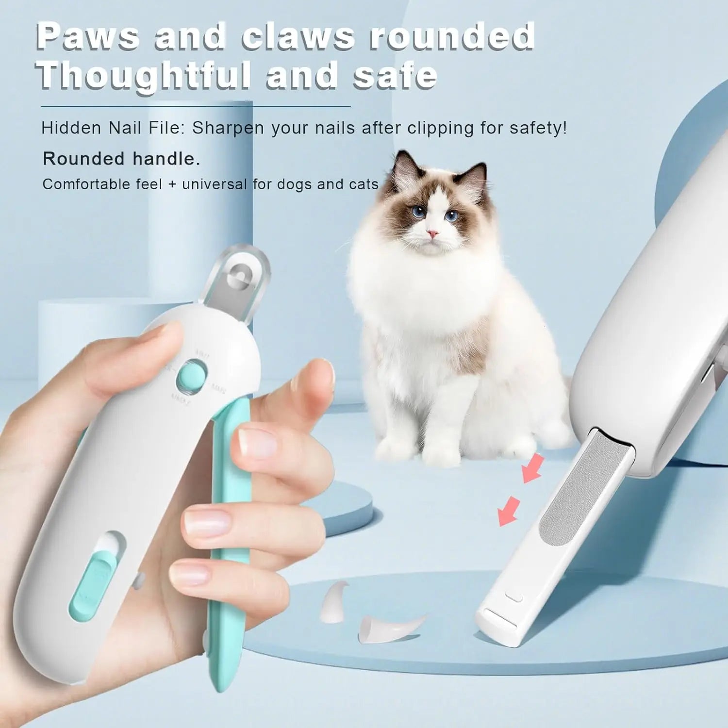 PawTrim | Krallenschneider für Haustiere | Verstellbare Öffnung, Edelstahlklingen & Sicherheitsverschluss | Für Hunde, Katzen & Kleintiere