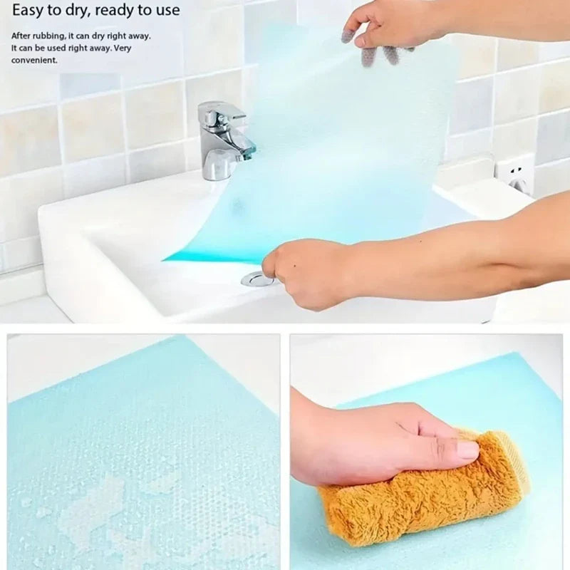 FreshGuard 4-Piece Fridge Mats Set | Antibacterial, Non-Slip & Washable | For Organized Kitchen Storage