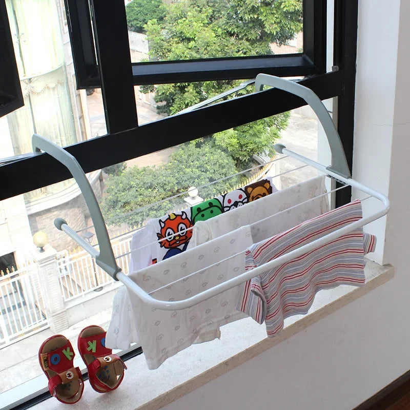 Drylio Wäschehänger | Faltbar & Drehbar | Mit Aufhängehaken & Clips | Für Bad, Balkon & Reisen