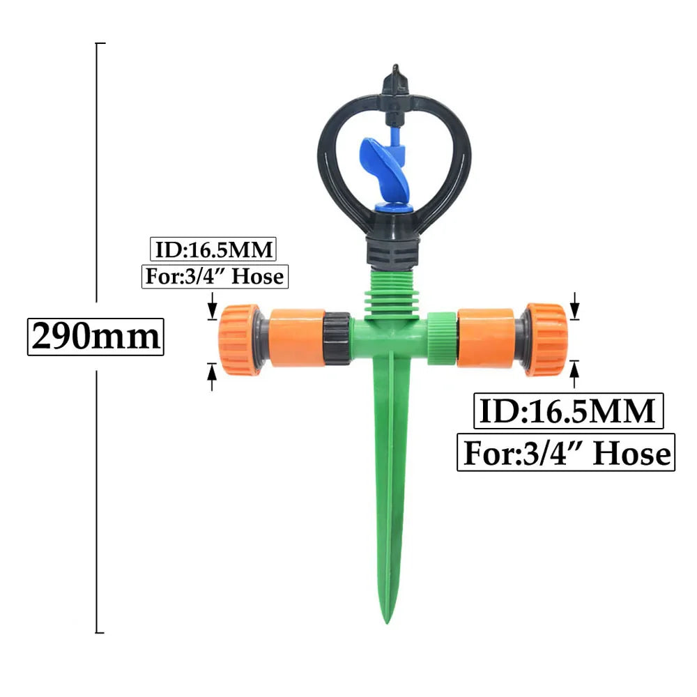 AquaVerta | 360° Sprinkler | Vortex-Rotation | Kompakt & effizient | Für Garten & Gemüsebeet