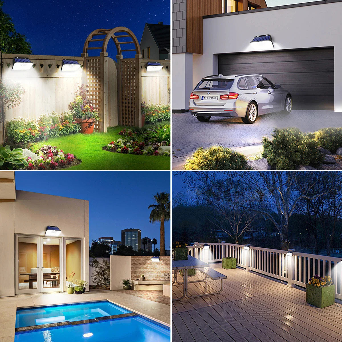 Vistalux Solar Wandleuchte | 148 LEDs | 3 Lichtmodi & Bewegungssensor | IP65 Wasserdicht