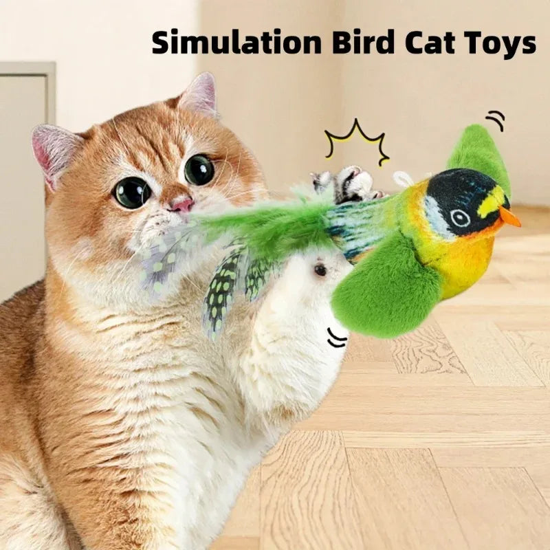 MeowJoy Katzenspielzeug | Realistische Vogelgeräusche | Interaktives Spielzeug | Fördert Bewegung & Intelligenz | Hochwertiger Plüsch