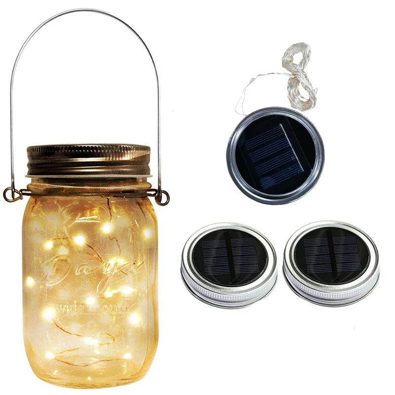GlowJar Solar Deckellichter | Solarbetrieben | Warmweiße LED Lichterkette | Für Garten & Balkon