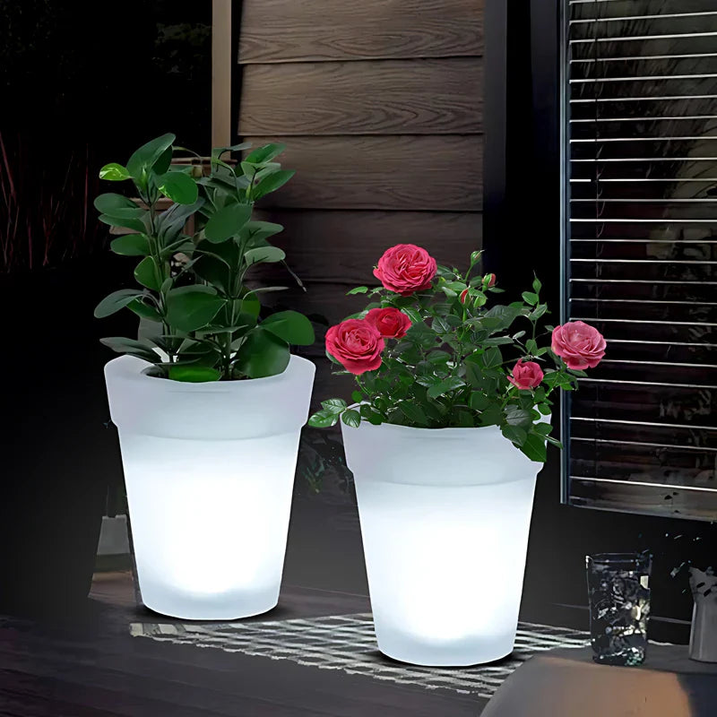 Lunaflare | Solar Blumentopf | LED Pflanzenbeleuchtung | Für Garten & Balkon