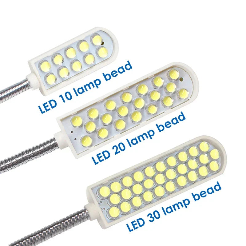 BrightFlex LED-Arbeitsleuchte | Magnetischer Standfuß | Flexibler Schwanenhals | Präzisionsbeleuchtung für Werkstatt & Nähmaschinen