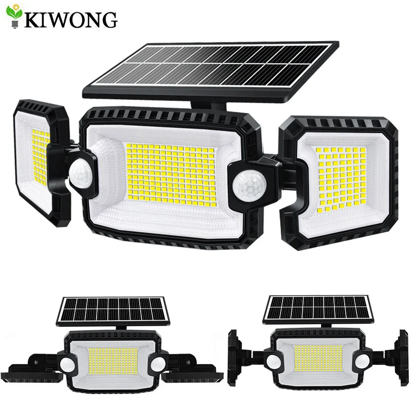 BrightGuard SolarLight | Solar-Bewegungsmelder | 167 LEDs | 3 Schwenkbare Köpfe | IP65