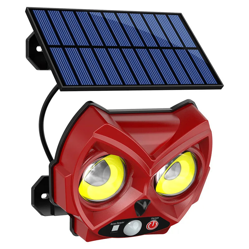 OwlBright Solarleuchte | 3 Lichtmodi | Mit Bewegungssensor | Dekorative Eulenform