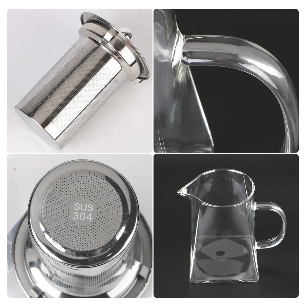 TeaMaster Glass Teapot | Hitzebeständig | Mit Edelstahlsieb für losen Tee