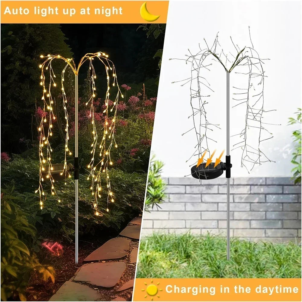 Solarique Outdoor Solar-Lichterkette | 100 LEDs auf Kupferdraht | 3 Lichtmodi | IP65 Wasserdicht | Warmweiß und Mehrfarbig | Perfekt für Garten & Terrasse