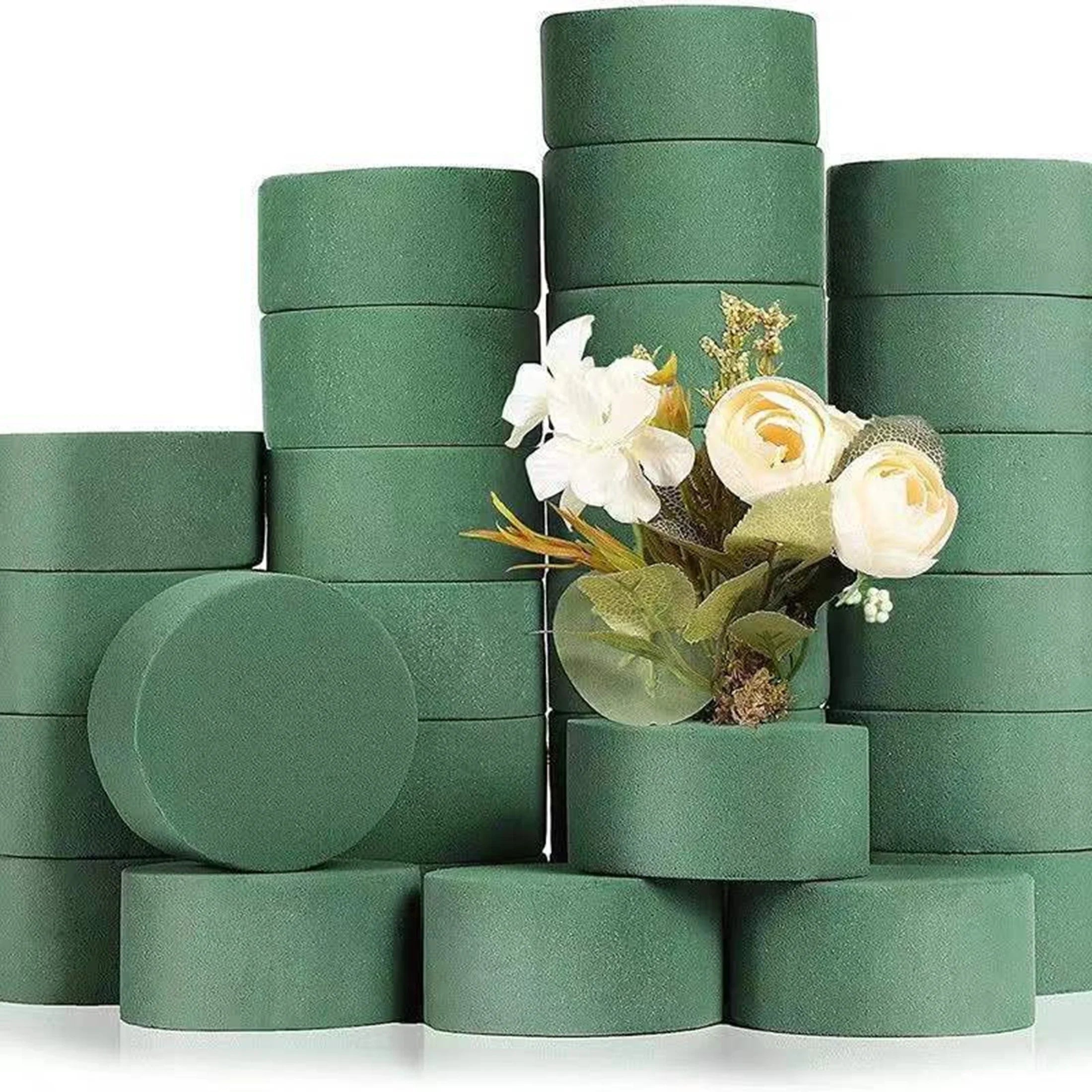 FloraFix | Steckschwamm-Set | Für Gestecke und Dekorationen | 10 Stück Rund