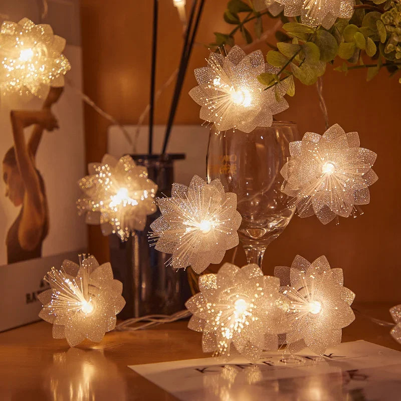 Lumiflora LED Lichterkette | Blumenoptik & Batteriebetrieben | 2 m Kupferdraht | Warmweiß  html Copy Edit