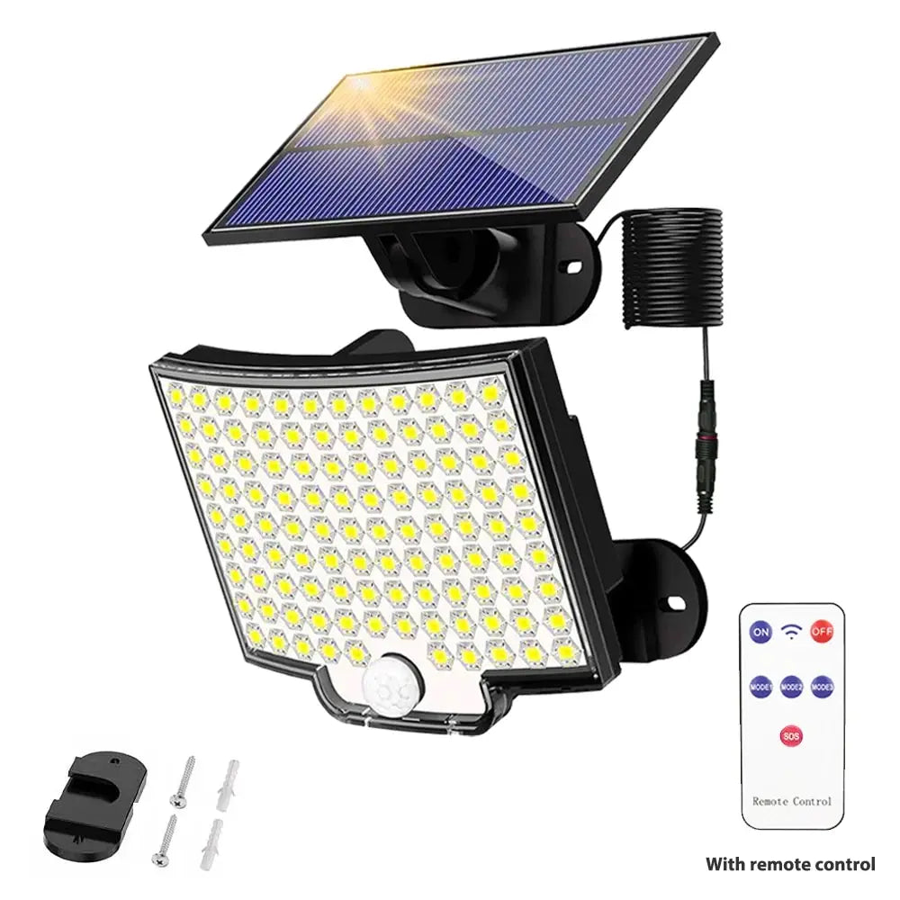 SolarNova Light | Solarbetriebene Außenleuchte | Bewegungssensor & Wetterfest | 106 LEDs