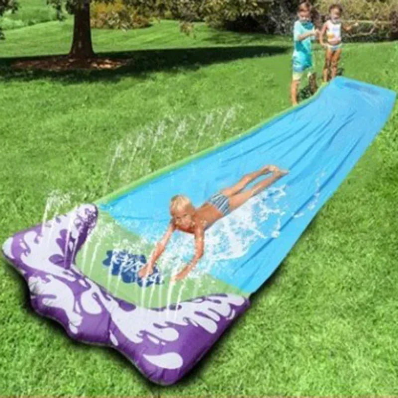 SplashGlide Wasserrutsche | Mit Sprinkler & Rutschboards | Aufblasbar | Für Garten & Sommer