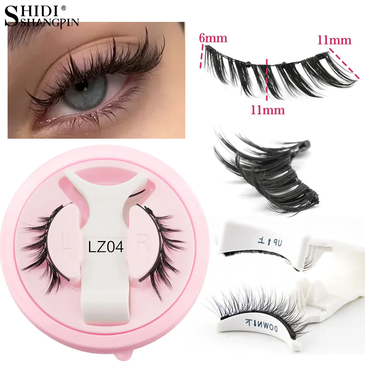 LuxeLash Magnetic Eyelashes | Wiederverwendbar | 1 Paar mit Magnetischer Pinzette | Handgemacht & Natürlich
