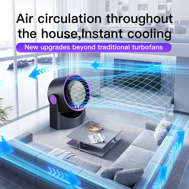 Aerolora Tischventilator | Rotorlos & Leise | 100 Stufen | USB-Bladeless Fan