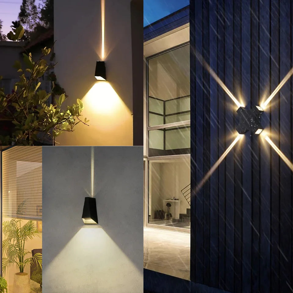 Nuvano | LED Wandleuchte | Warmweißes Außenlicht | Modernes Design Schwarz