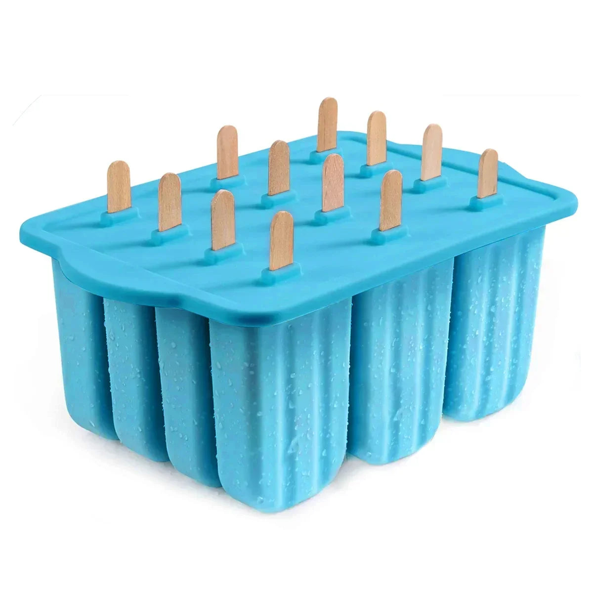 PopFreeze | Silikon Eisformen-Set | BPA-frei & Wiederverwendbar | Mit Holzstielen für DIY Eis