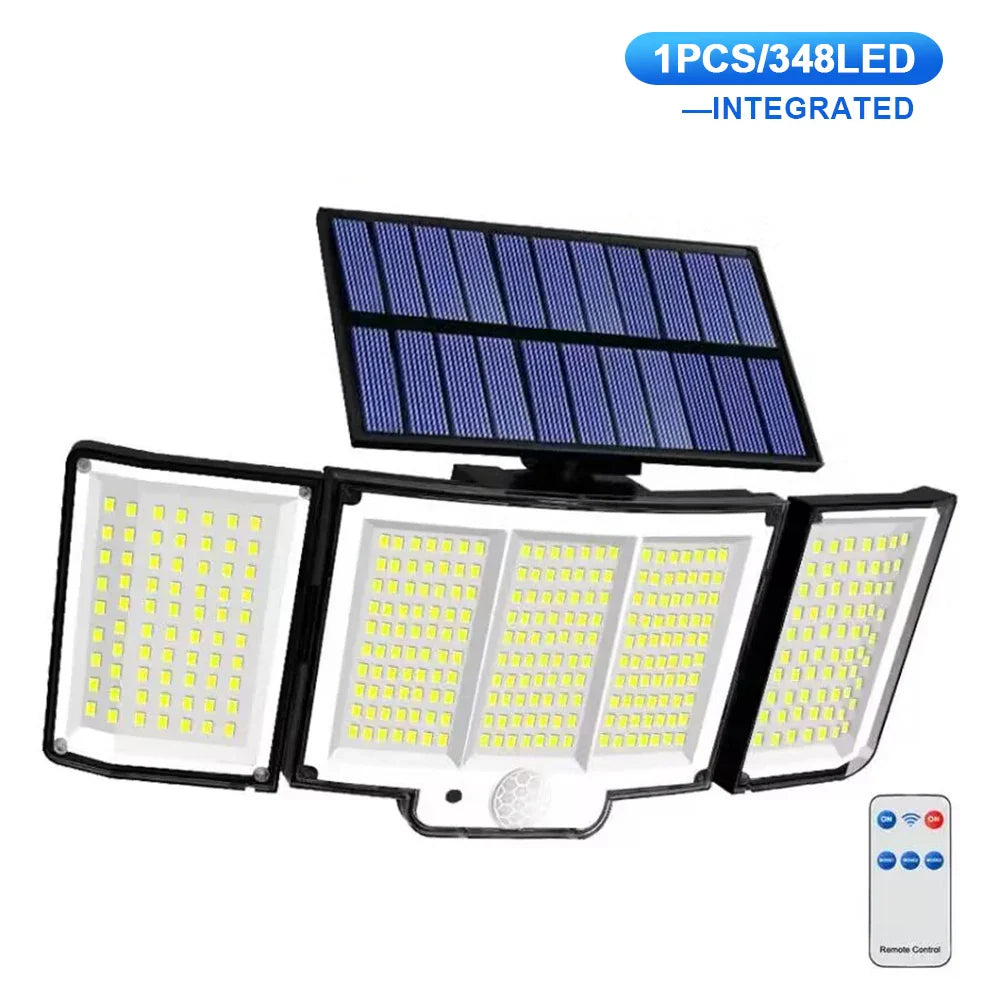 Solarleuchte SunSentinel | 318 LEDs mit Bewegungssensor | 3 Modi & IP65 Schutz | Für Garten, Terrasse & Zaun