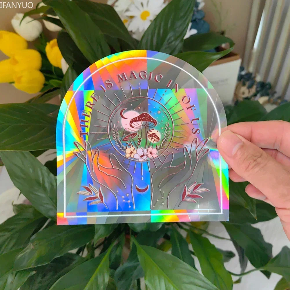 SunGlow Fenstersticker | 3D Regenbogen-Effekt | Selbstklebend & Wiederverwendbar