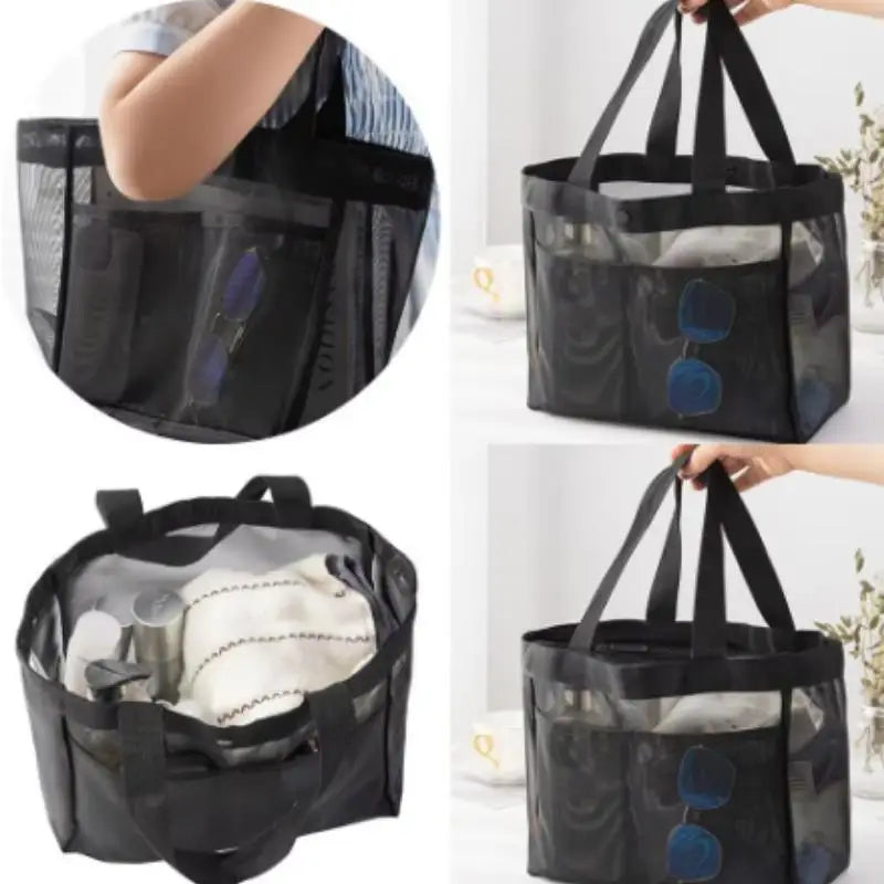 Ventora | Mesh-Strandtasche & Sporttasche | Atmungsaktiv, schnelltrocknend & ultraleicht | Für Strand, Fitnessstudio, Sauna & Reisen