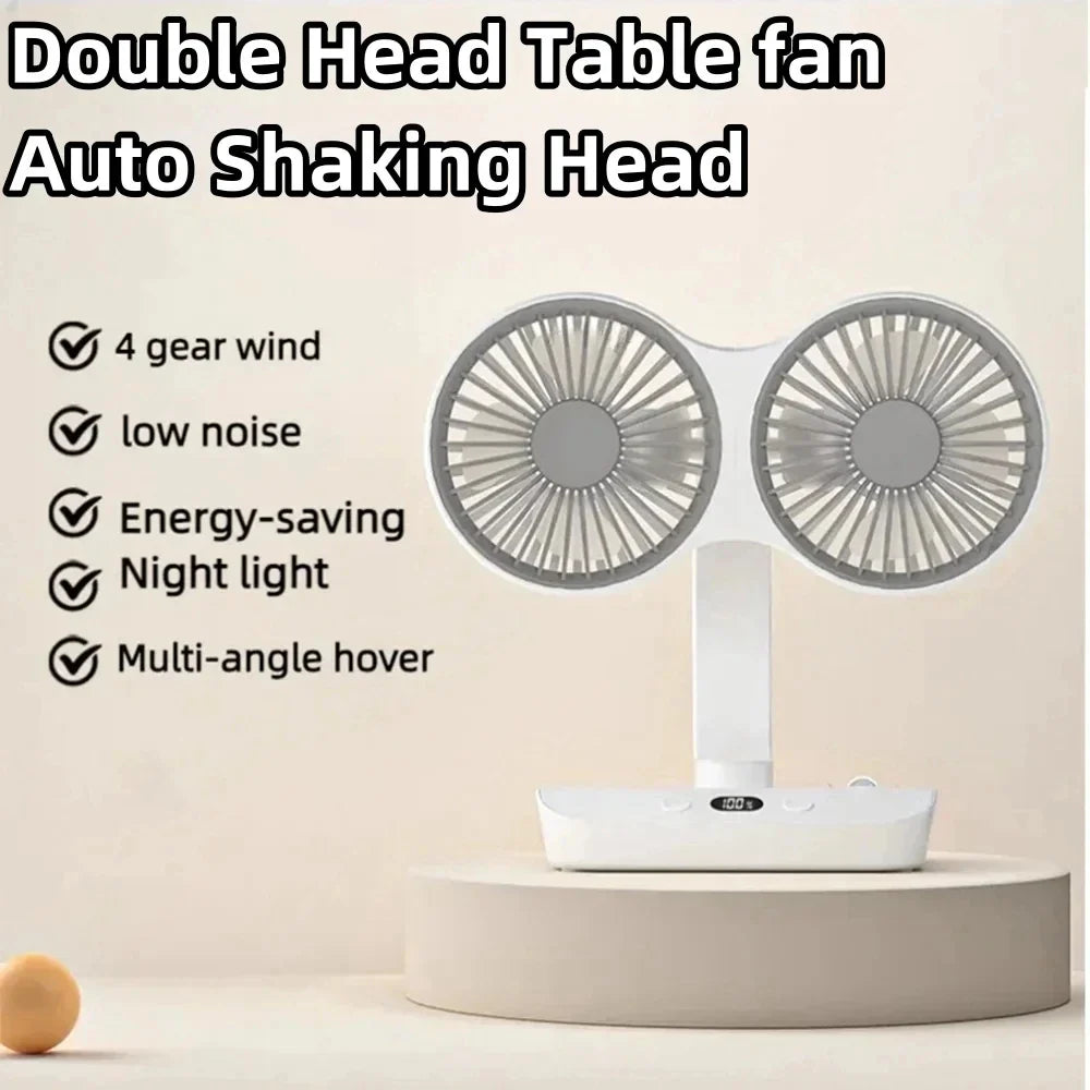 BreezeFlow | Kabelloser Tischventilator | Automatische Rotation & Langer Akku | Flexibel und Kompakt