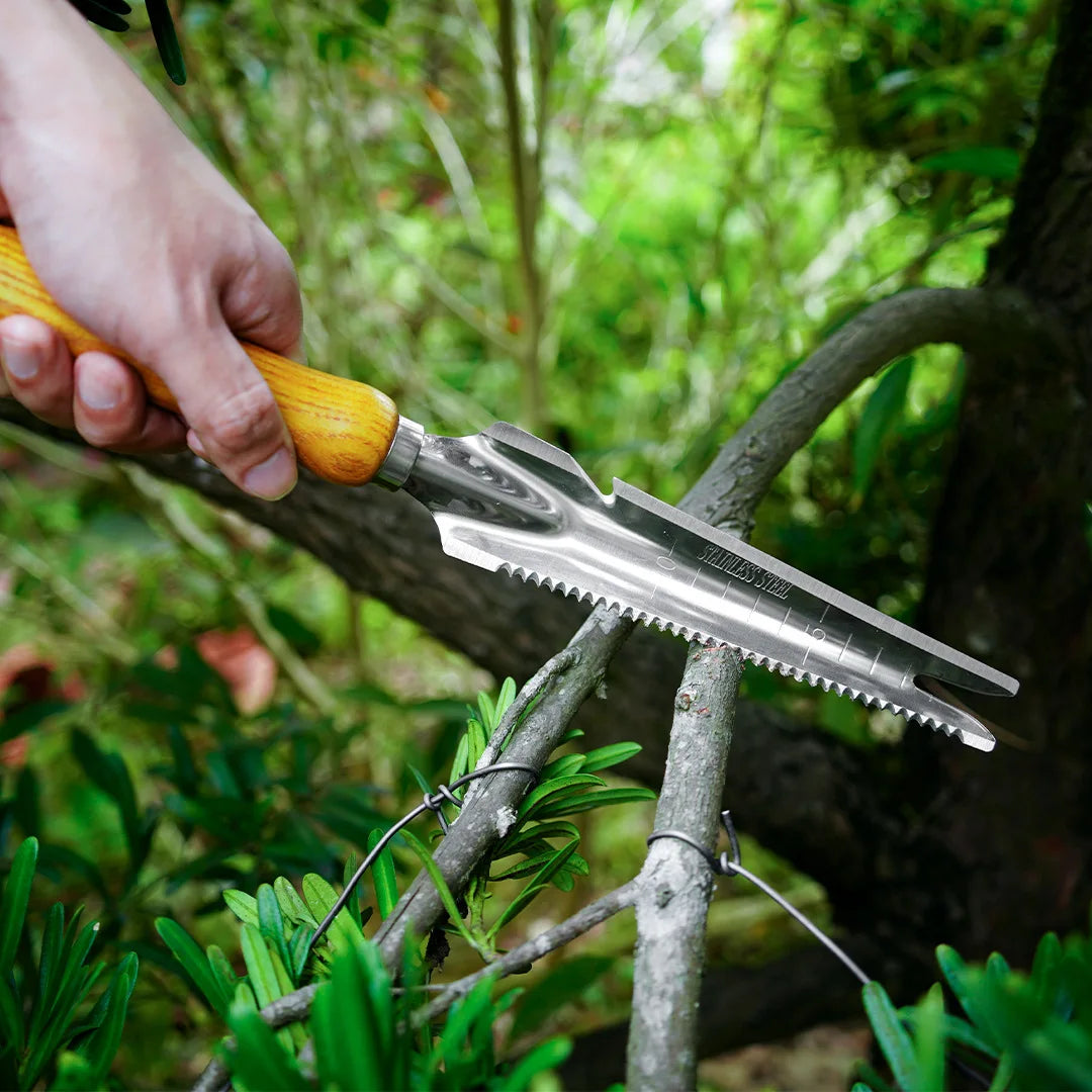 GardenPro | Handschaufel Edelstahl | Ergonomischer Buchenholzgriff | Vielseitig Einsetzbar