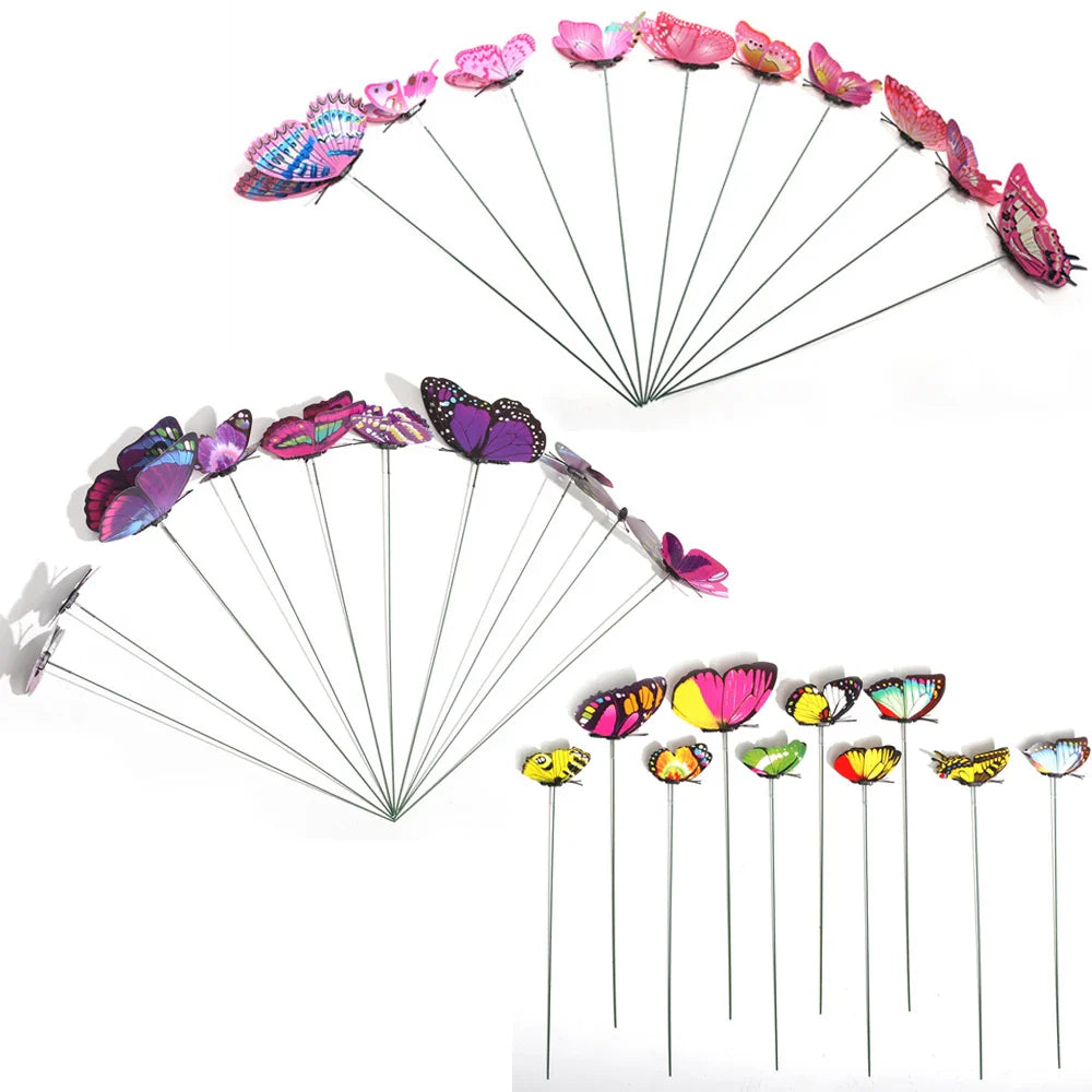 Papiluna Gartenstecker | 10 Bunte Schmetterlinge | Wetterfest & Dekorativ | Für Beet & Balkon