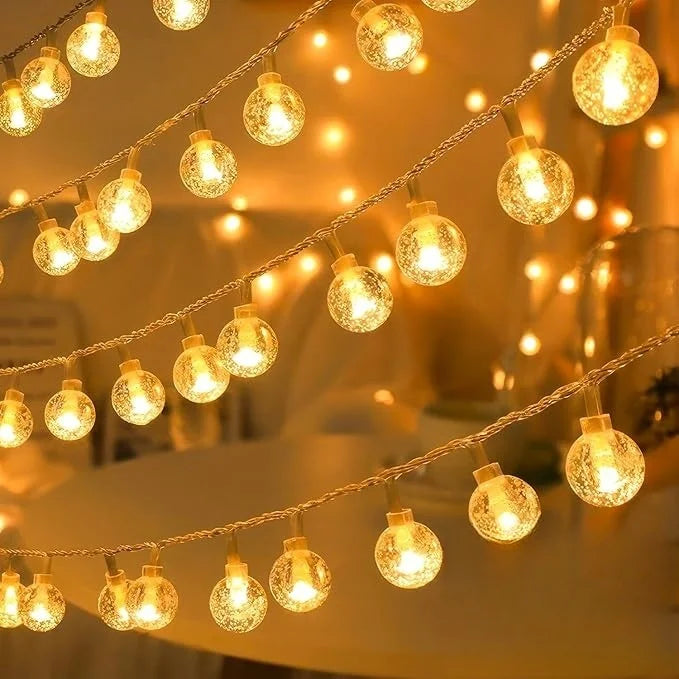 BubbleGlow LED-Lichterkette | Kugelförmig | 10/20/40 LEDs | USB- und batteriebetrieben | Warmweiß, Blau oder Mehrfarbig | Ideal für Hochzeits- und Partydekoration