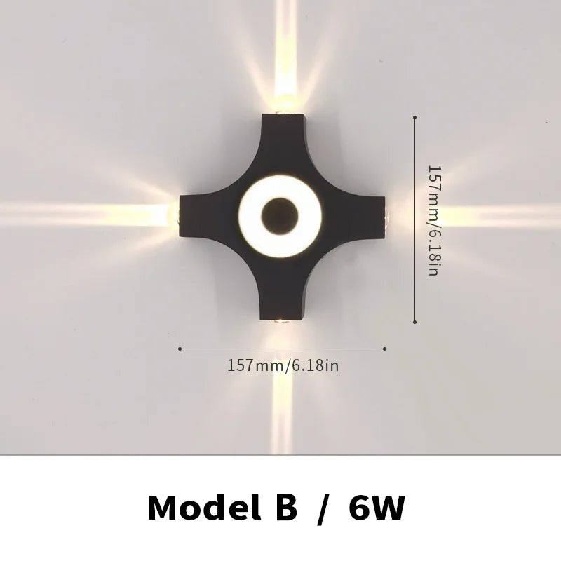 Nuvano | LED Wandleuchte | Warmweißes Außenlicht | Modernes Design Schwarz