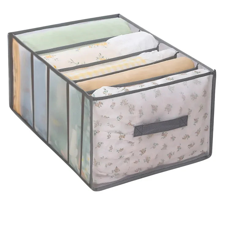 OrganizaPro | 5-Fächer Aufbewahrungsbox | Faltbar & Waschbar | Mit Sichtfenster