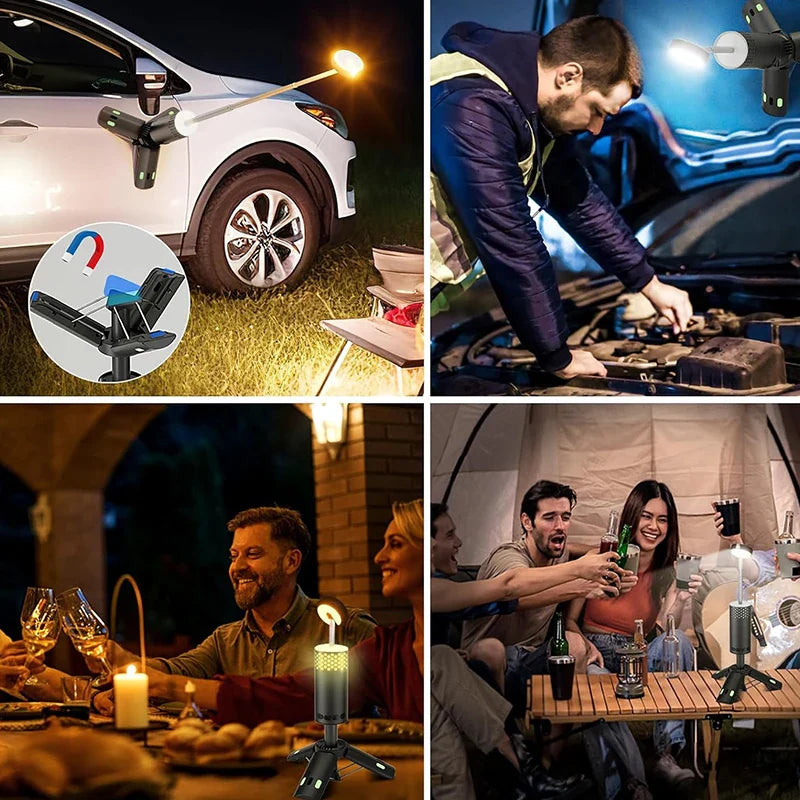 OutdoorMaster LED-Laterne | Teleskopierbar & Multifunktional | Mit Powerbank-Funktion