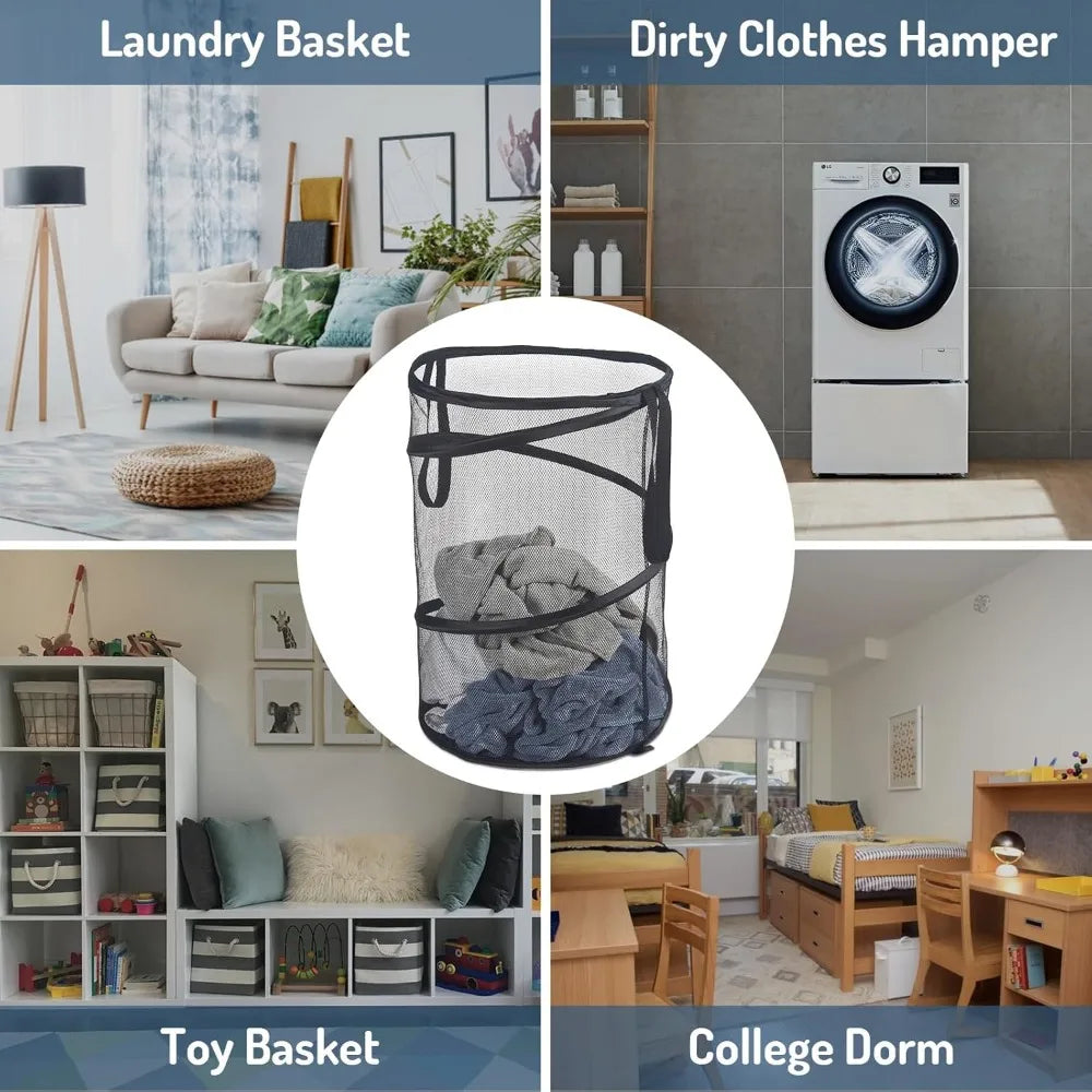 AirFold Hamper | Faltbarer Wäschekorb | Atmungsaktiv & Tragbar | Für Bad & Schlafzimmer
