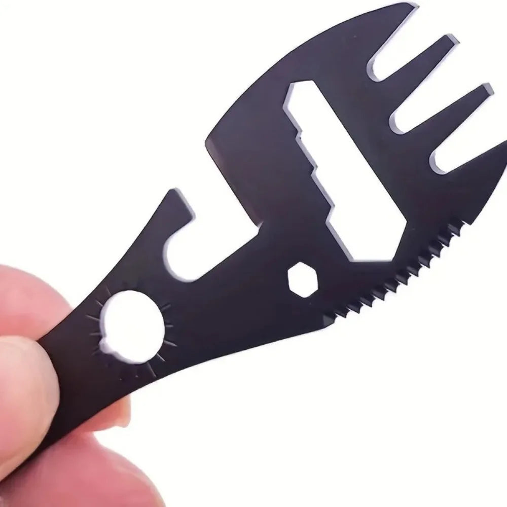 SurviFork Gear | Outdoor-Besteck & Multitool | Edelstahl Schwarz | Kompakt & Robust