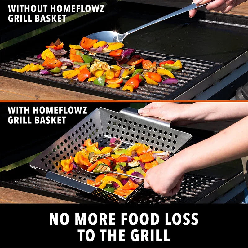 GrillMaster Pro | Grillkorb aus Edelstahl | Für Gemüse, Fisch & Feingrillgut | Spülmaschinenfest