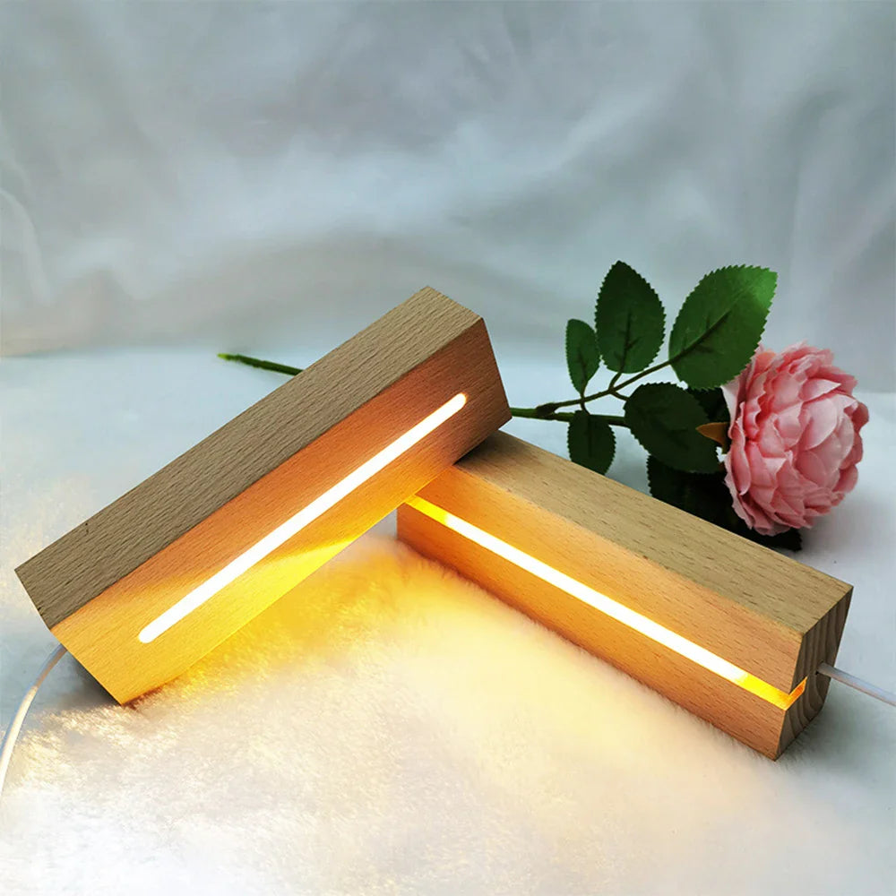 LumiBase LED-Holzsockel | Mehrfarbig & Dimmbar | USB-betrieben | Dekorativ & Flexibel
