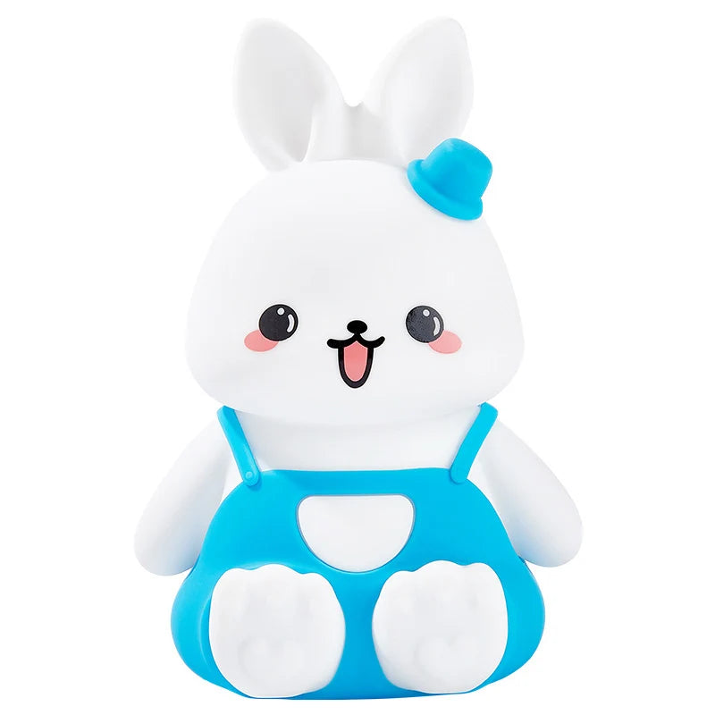 BunnyGlow | Kinder Nachtlicht | 5 Farben LED | Tragbar & Silikon | Perfekt für Babyzimmer & Camping