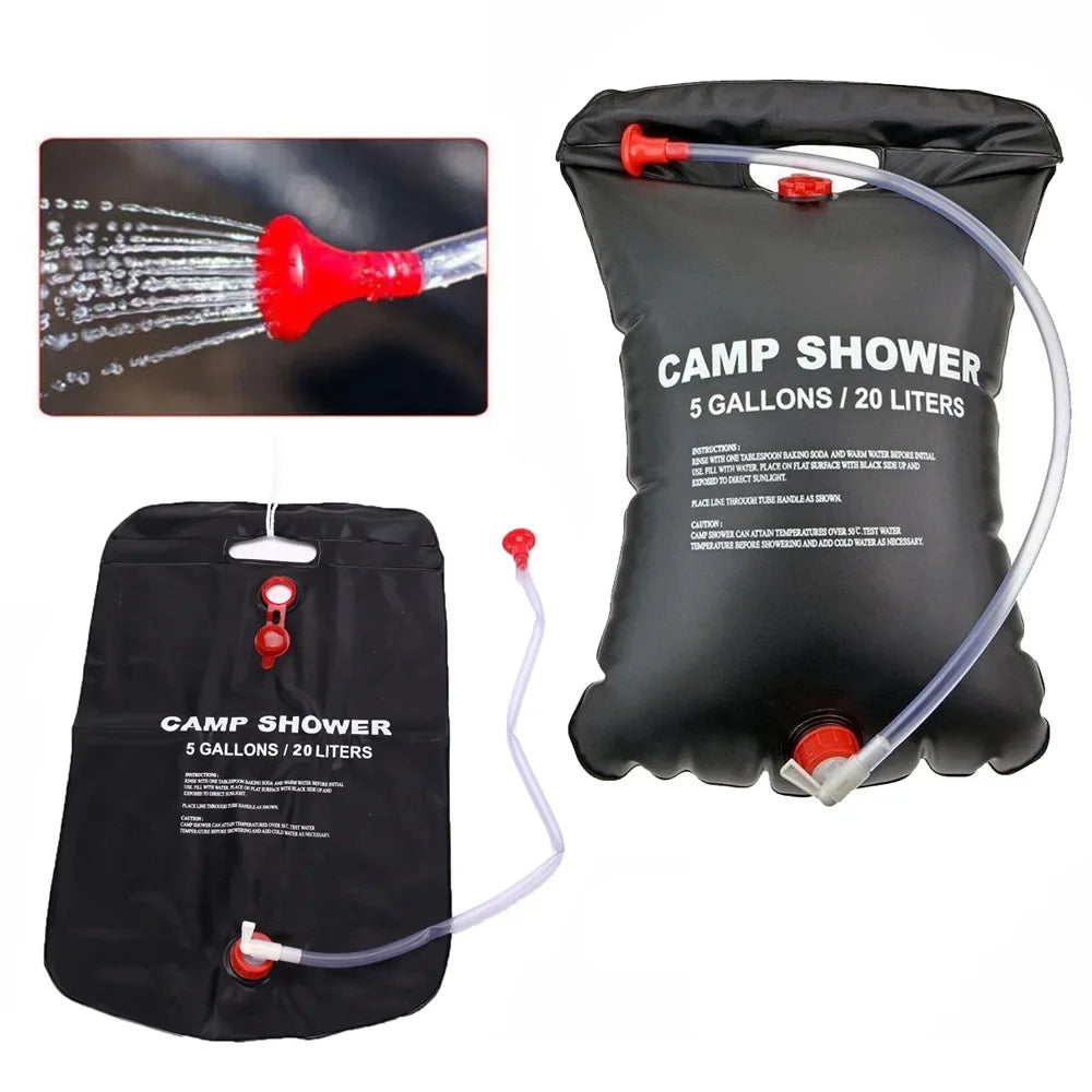 SolarSplash 20L Duschsack | Sonnenerwärmung | 48°C Wassertemperatur | Platzsparend & Tragbar