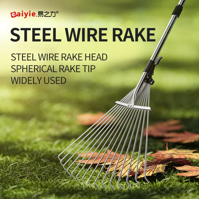 GardenPro MiniRake | Teleskop-Rechen | Edelstahl | Für Feinarbeiten