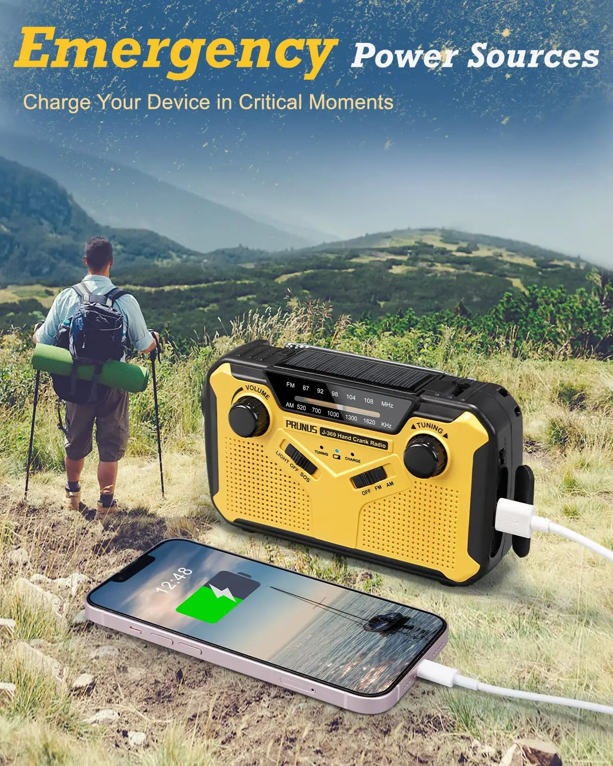 VigiloSafe | Notfallradio | Powerbank | LED-Taschenlampe | SOS-Alarm | Camping & Outdoor