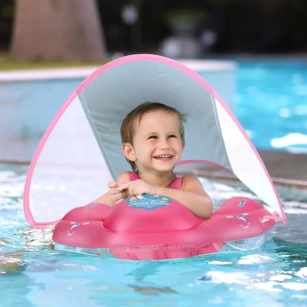 Solaboo Baby Schwimmring | Mit UV-Dach & Stütze | Aufblasbar & Sicher | Ab 6 Monaten